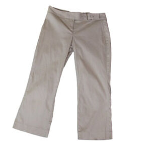 EXPRESS Design Studio Editor Cream Belted Waist Capri Pants Size 2